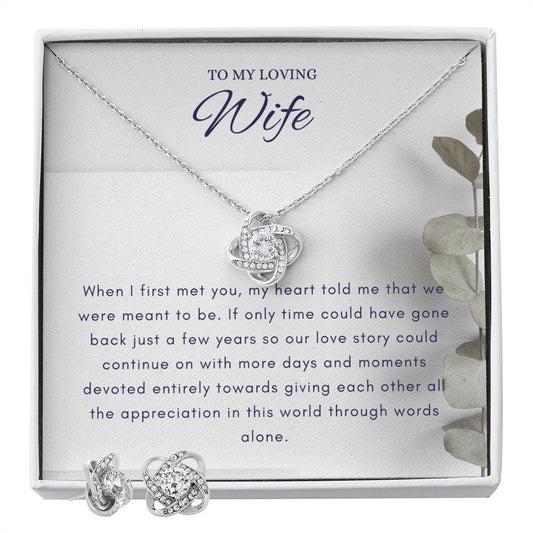 Love Knot Earrings & Necklace Set - Romantic Gift for  Wife | Oh Lusty Gifts