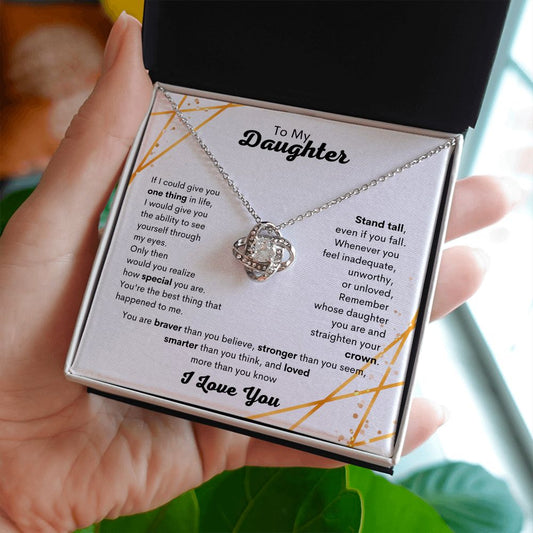 To My Daughter| I Love You | Love Knot Necklace